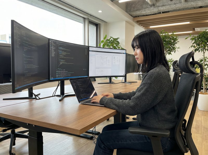 WEBエンジニアとして動務する日本人女性